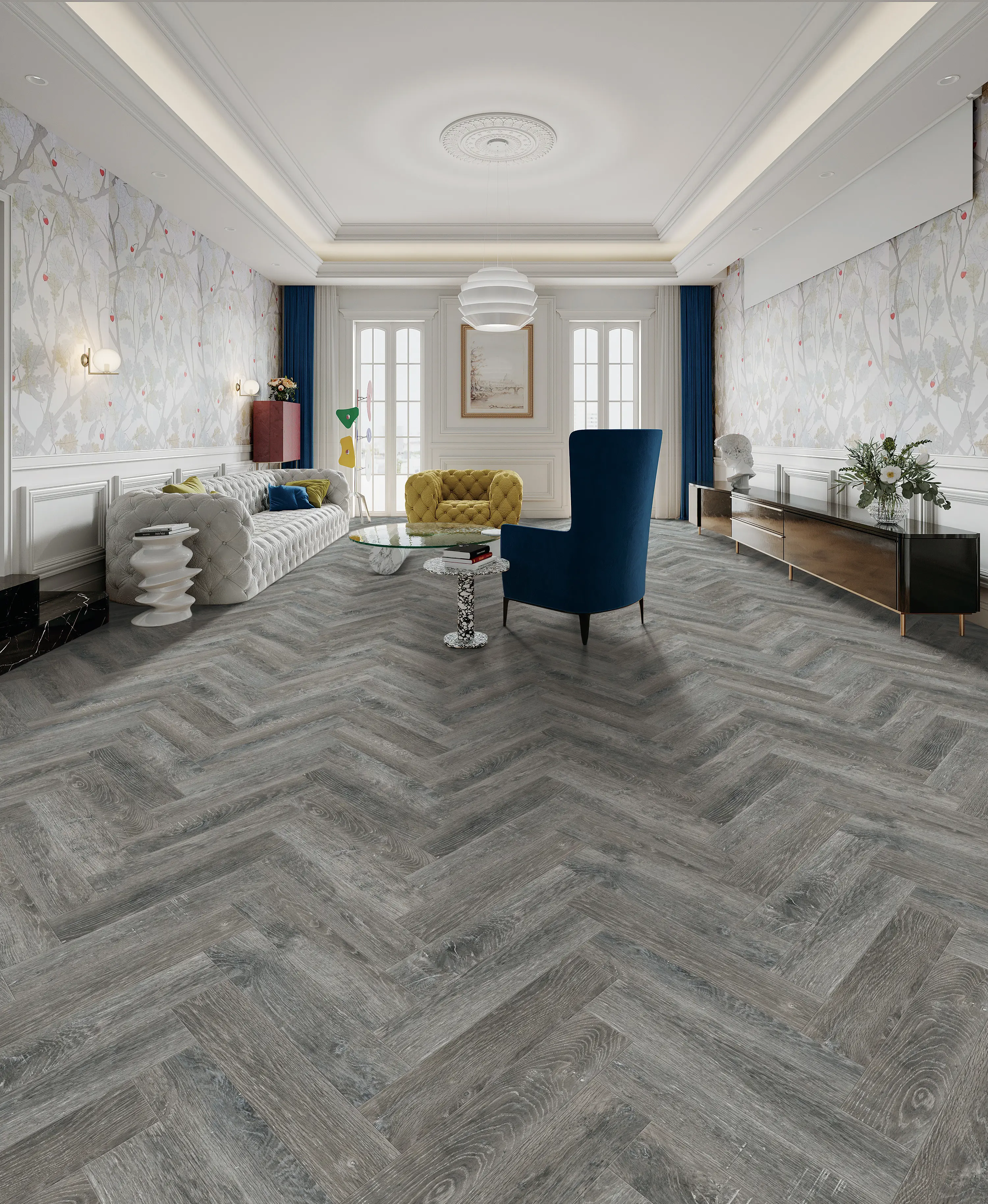 Dark Ash Herringbone 6mm SPC Click - SAMPLE